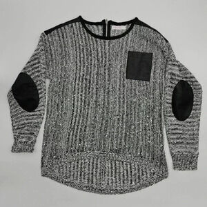 I ❤️ Pinc Girl's Size Small Black & Gray Glittery Long Sleeve Sweater